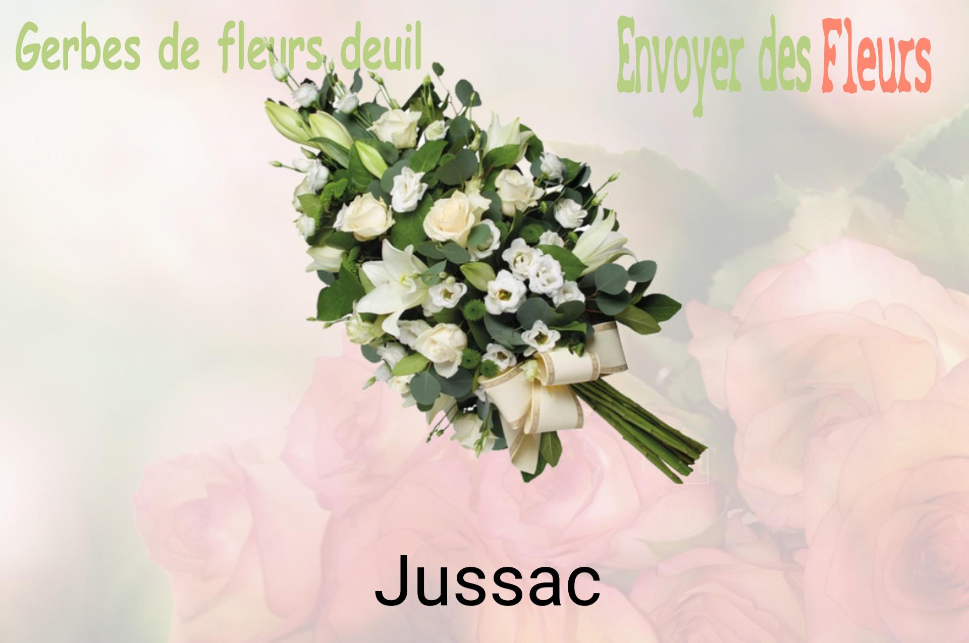 Gerbe de fleurs de deuil livrée à Jussac